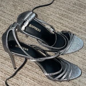 Silver Sparkly Express Heels